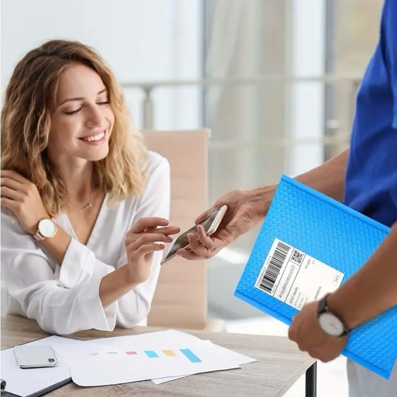 11”x9.29”Bright Blue Bubble Mailers 10for$10SturdyWater Resistant Free Stickers - Picture 4 of 11